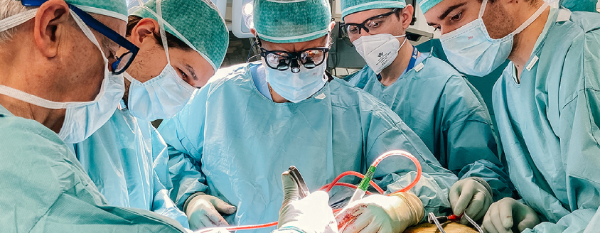 L'équipe della Chirurgia Vertebrale diretta dal Dr. Gasbarrini in sala operatoria